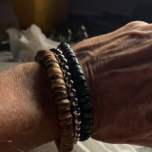 Women’s  Black and Brown Beaded Bracelet Set